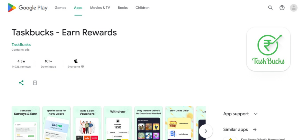 TaskBucks Earning App Without Investment