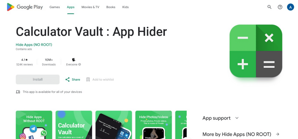 Calculator Vault