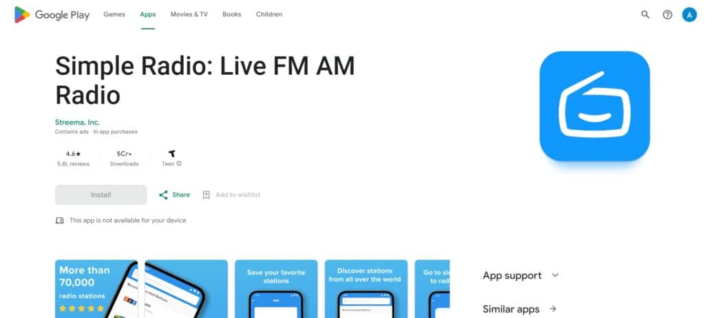 Simple Radio Radio Apps for Android