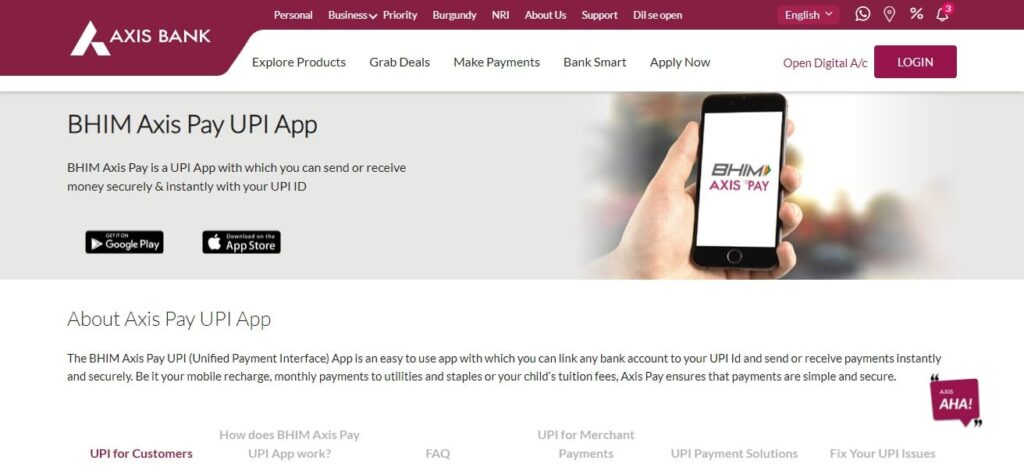 Axis Pay Upi App in India