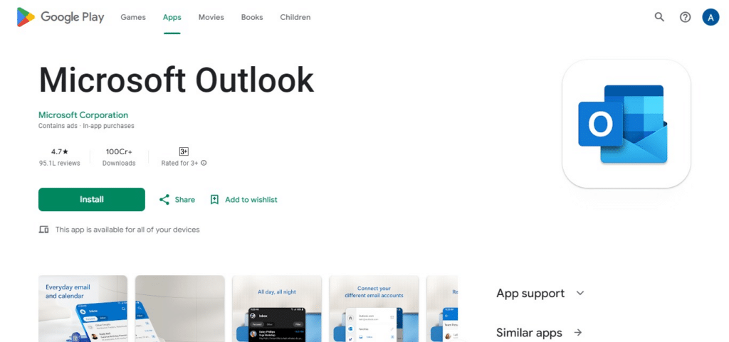 Microsoft Outlook Best Android Apps for Appointments