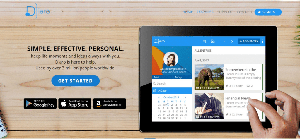 Diaro Phone Journal App