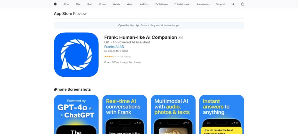  Frank Ios App For Chat Gpt