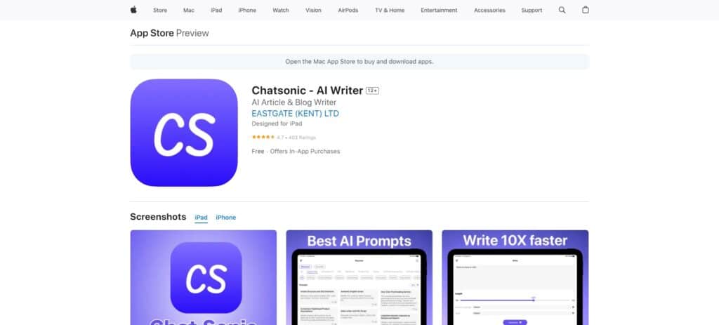  chatsonic Ios App For Chat Gpt