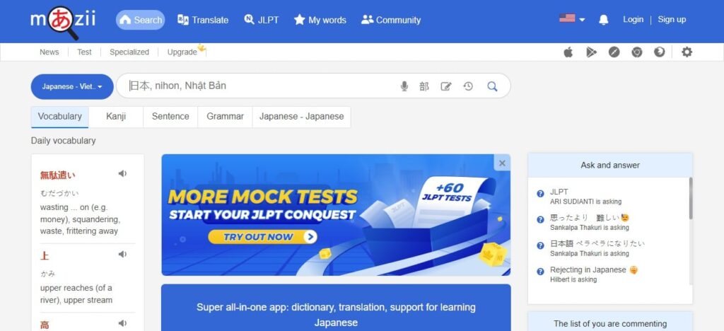 Mazii Japanese Translator App