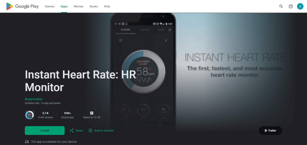 Instant Heart Rate App Heart Rate Monitor