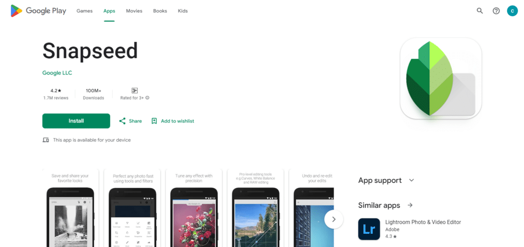 Snapseed  App For Beauty Business 