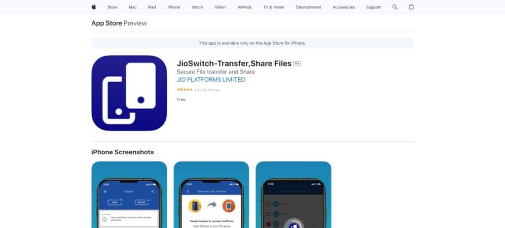 JioSwitch App to Share Files Between Android And Ios