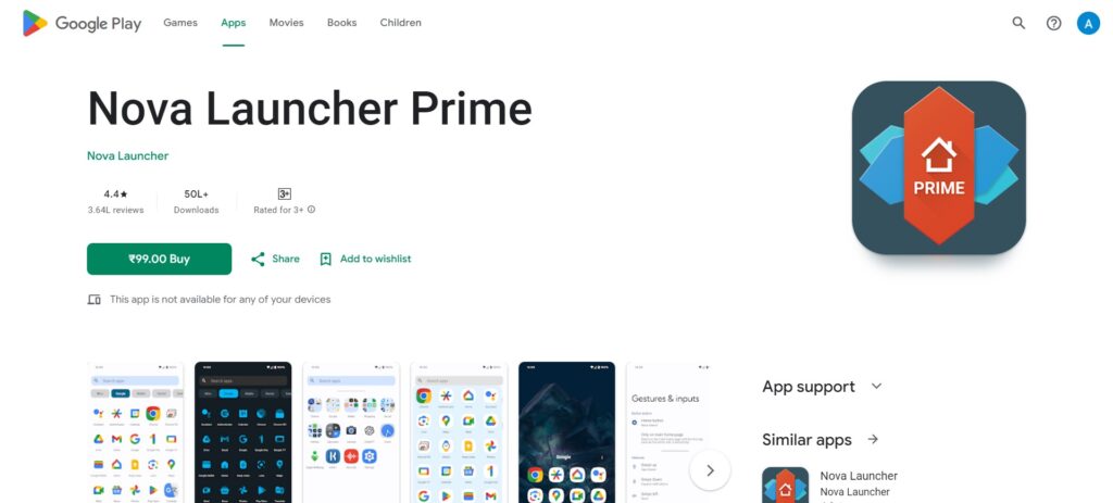 2. Nova Launcher Prime