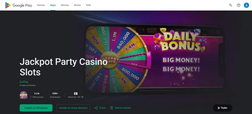 4. Jackpot Party Casino