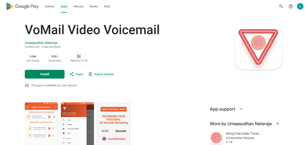 VoMail Free Video Voicemail