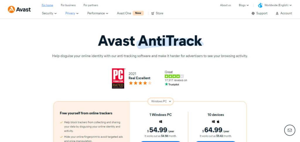 Avast AntiTrack App to Prevent Cyber Attacks 