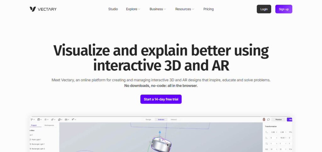 Vectary apps for modeling 3d text