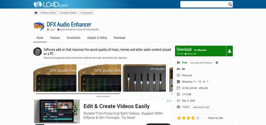 DFX Audio Enhancer App For Windows 11