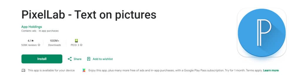 PixelLab android app to make thumbnail