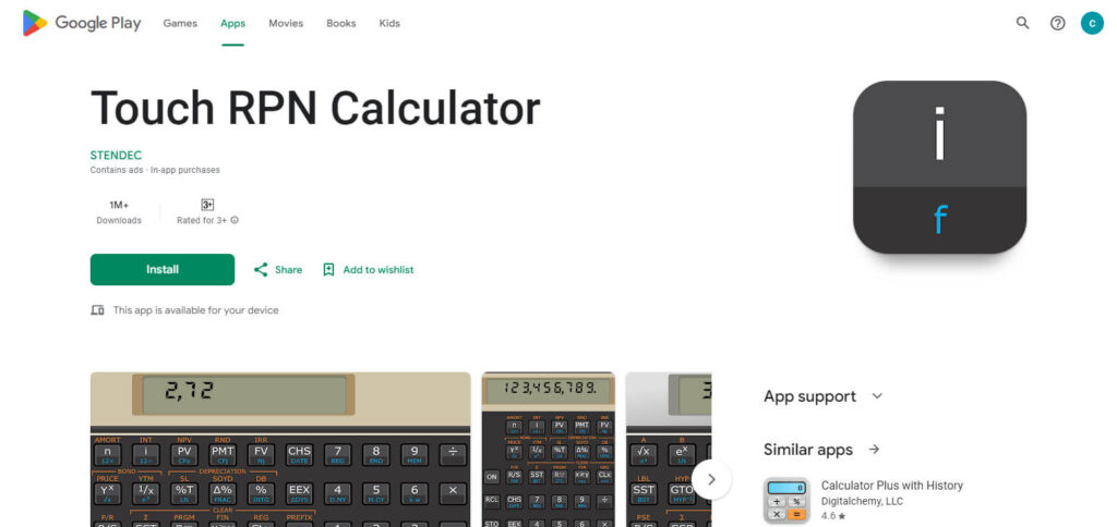 Touch RPN Ios App Financial Calculator