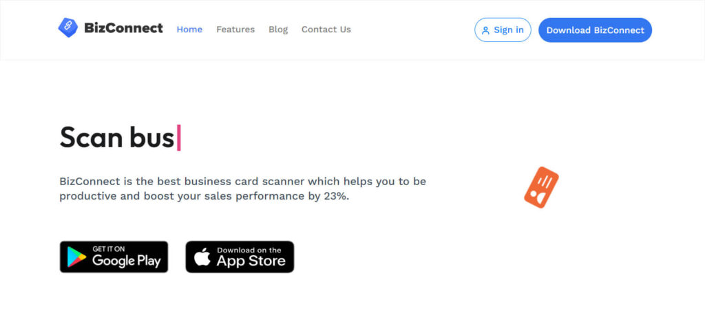 BizConnect  App For Business Card Scanning