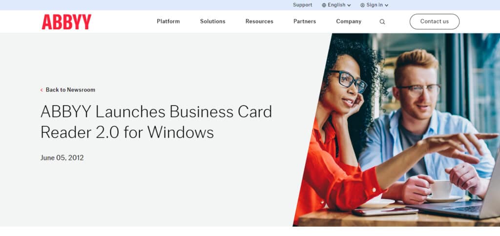 ABBYY BCR  App For Business Card Scanning