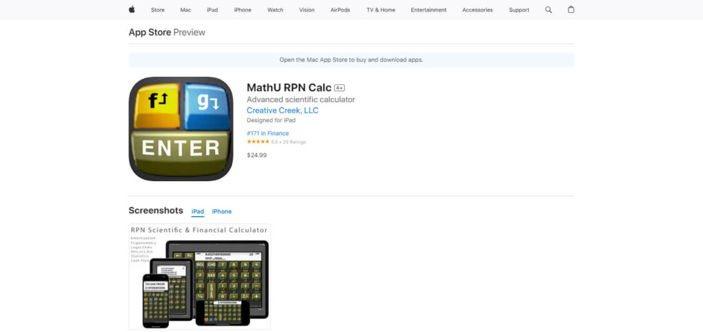MathU RPN Calc Ios App Financial Calculator