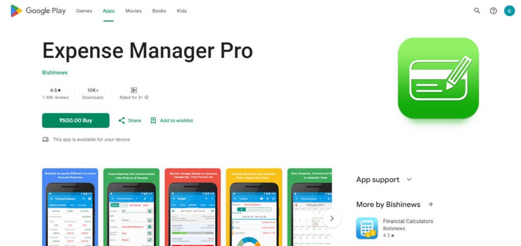 Expense Manager Pro Ios App Financial Calculator