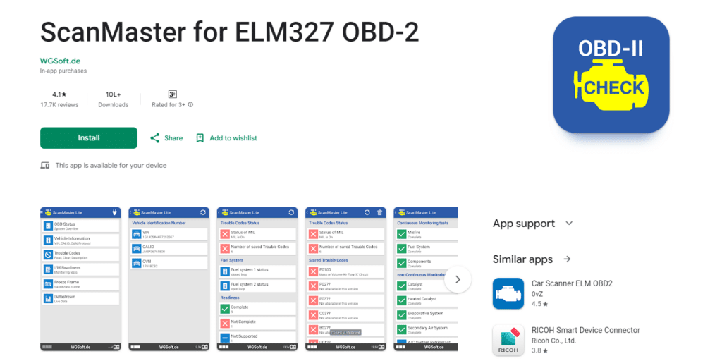 ScanMaster Best obd2 App For Android