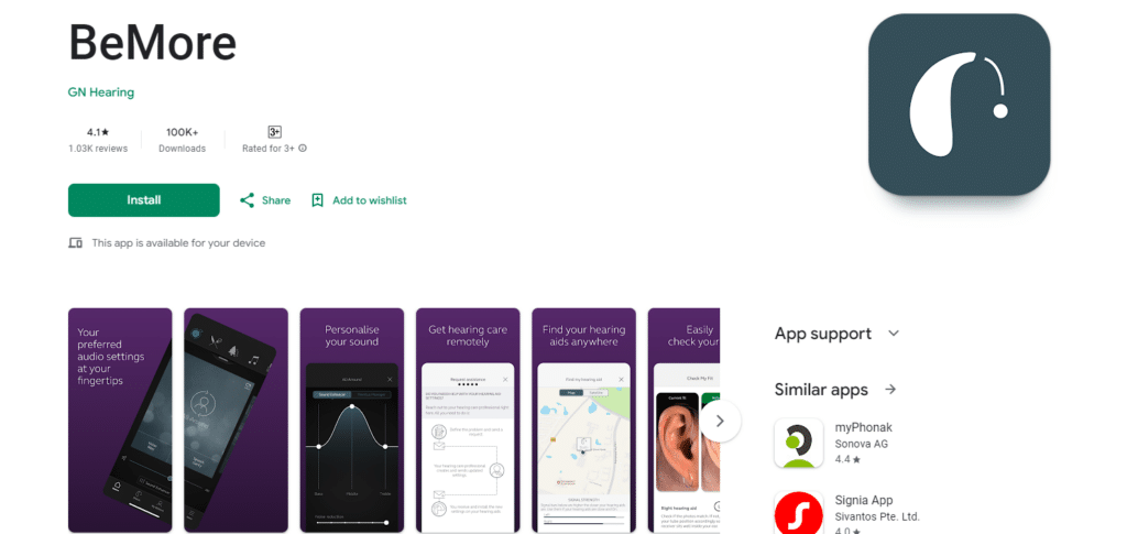 BeMore Best Free Hearing App For Android