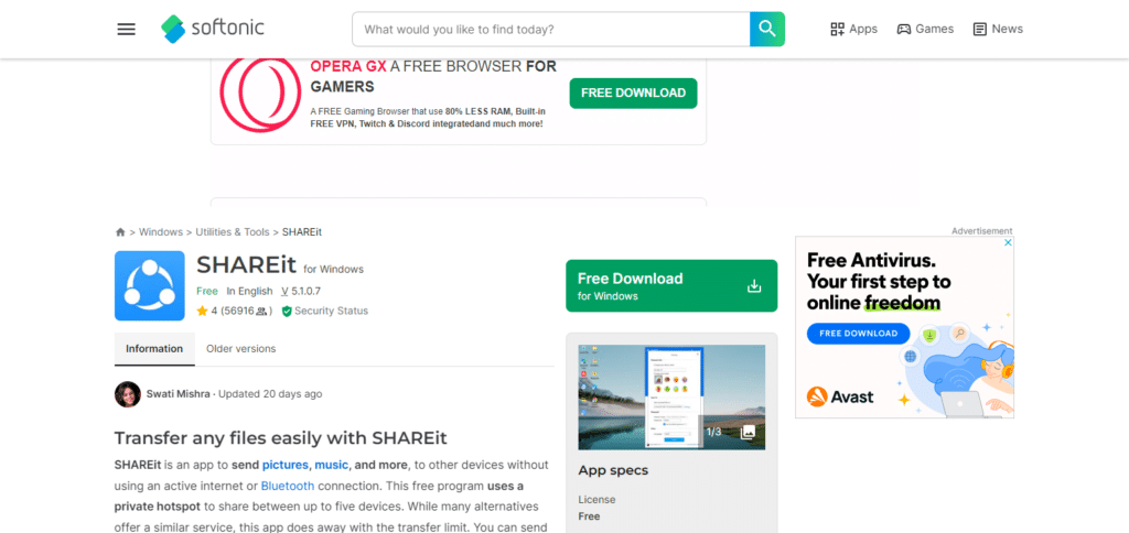SHAREit Apps To Transfer Data From Android To Android