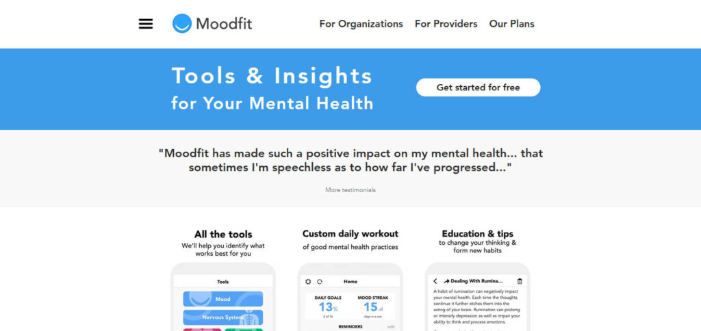 Moodfit Apps For Mental Health