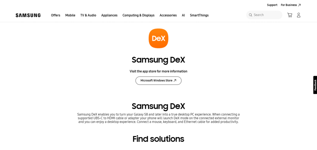 Samsung DeX Samsung Mobile Apps