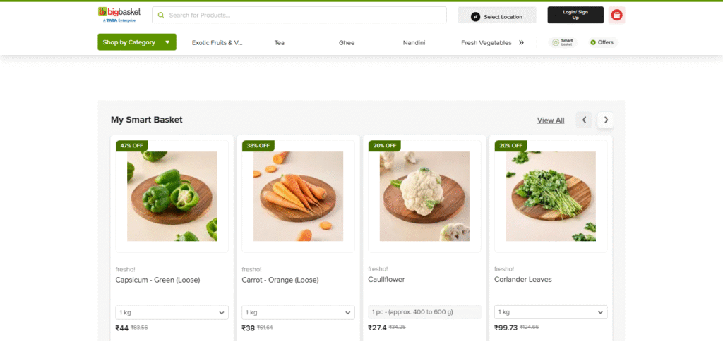 BigBasket Apps for Online Shopping Deals