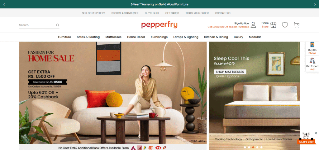 Pepperfry Apps for Online Shopping Deals