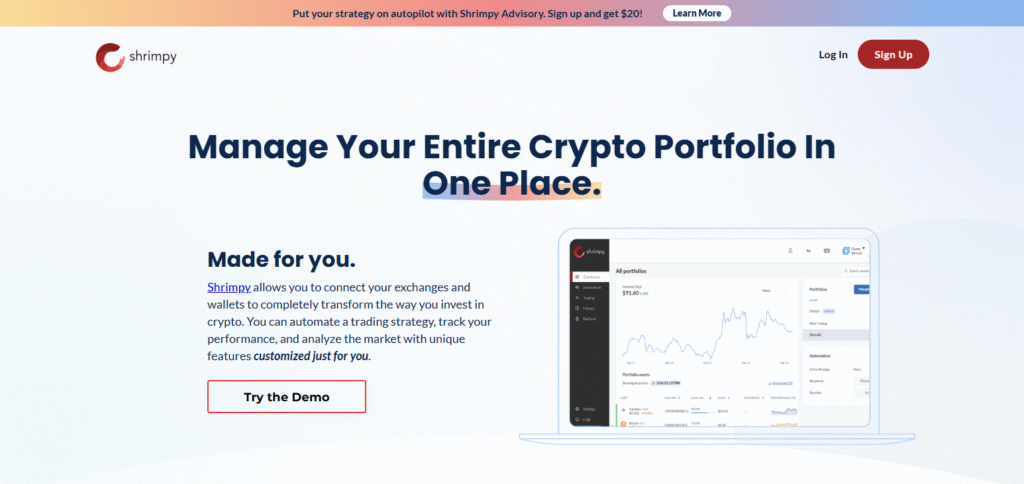 Shrimpy Apps for Managing Cryptocurrency Portfolio with AI