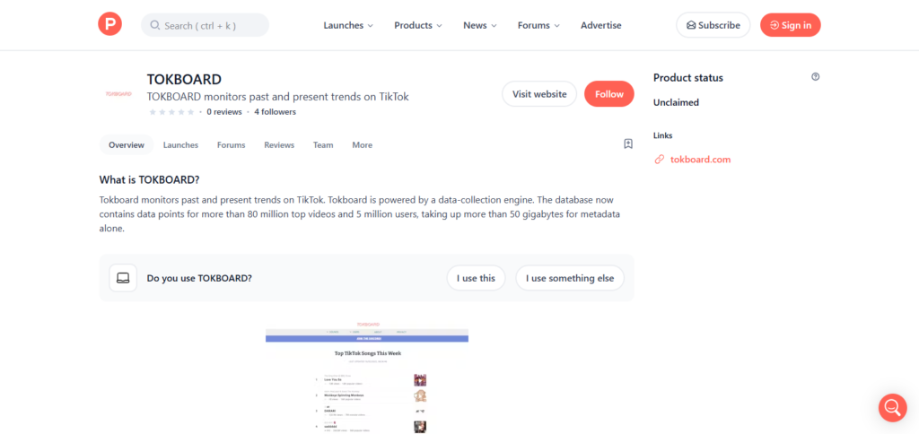 Tokboard Apps For Tiktok Analytics