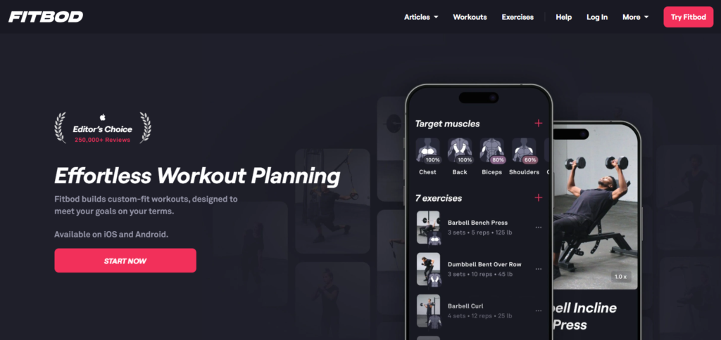 Fitbod Apps For Tracking Exercise Goals