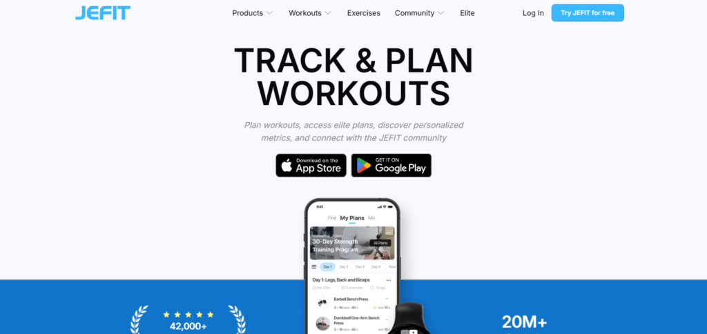 JEFIT Apps For Tracking Exercise Goals