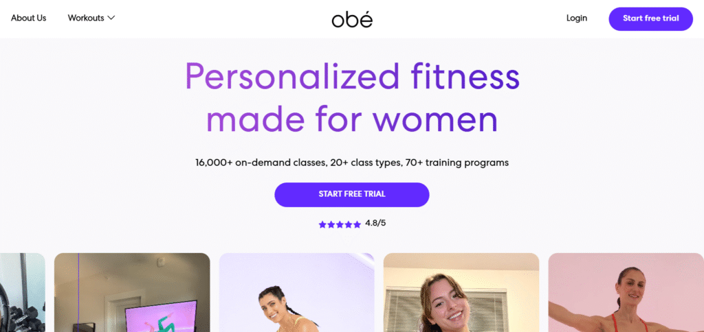 Obé Fitness Customizable Fitness Apps for Home Workouts